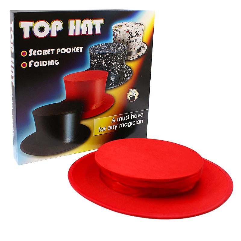 Folding Top Hat with Secret Pocket - Rosso