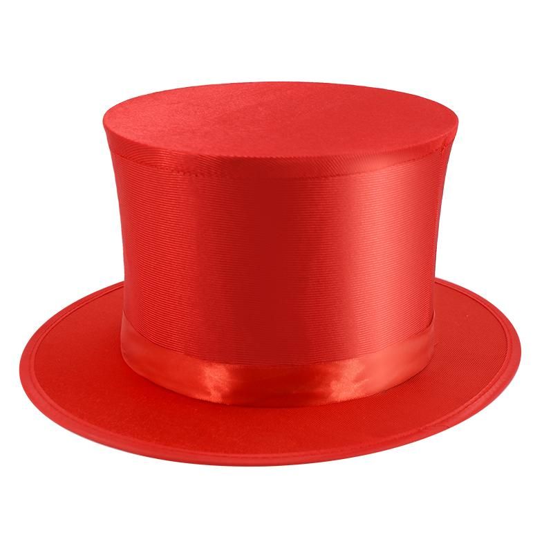 Folding Top Hat with Secret Pocket - Rosso