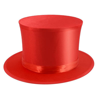 Folding Top Hat with Secret Pocket - Rosso